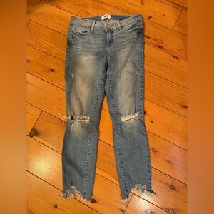 PAIGE Light Blue Distressed Skinny Jeans Size 28
